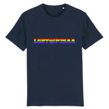 T-shirt LGBT au style urbain de la marque PrideAvenue avec le slogan et en impression sur le devant : LGBTQIP2SAA ! aux couleurs arc en ciel pour etre plus visible lors des marches des firtés ! le vêtement est de couleur Bleu Marine