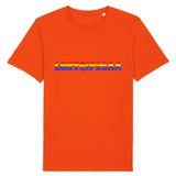 T-shirt LGBT de la marque PrideAvenue avec le slogan et en impression sur le devant : LGBTQIP2SAA ! aux couleurs arc en ciel pour etre plus visible lors des marches des firtés ! le vêtement est de couleur Orange