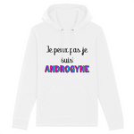 Optez pour l'intemporel avec ce sweat à capuche blanc "Je peux pas, je suis Androgyne" de PrideAvenue.fr. Avec son design minimaliste et épuré, ce sweat blanc attire tous les regards et met parfaitement en valeur le message de fierté et d’authenticité. Parfait pour tous les styles et facile à combiner avec n’importe quel look, ce modèle en blanc est idéal pour celles et ceux qui aiment afficher leur identité avec élégance et simplicité.