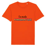 T-shirt LGBT de PrideAvenue au style urbain et cool ! il est imprimé le slogan : En Mode Panromantique ! il est de couleur Orange