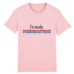 T-shirt LGBT de PrideAvenue au style urbain et cool ! il est imprimé le slogan : En Mode Panromantique ! il est de couleur Rose