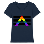 Le t-shirt à la coupe raffinée ALGBT de prideavenue ! conçu pour les Alliés à la communauté LGBTQIAP+ ! vous allez l'adorer, celui-ci est affiché en Bleu Marine