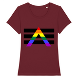 Le t-shirt à la coupe raffinée ALGBT de prideavenue ! conçu pour les Alliés à la communauté LGBTQIAP+ ! vous allez l'adorer, celui-ci est affiché en Bordeaux