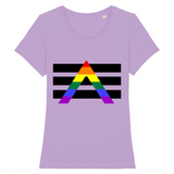 Le t-shirt à la coupe raffinée ALGBT de prideavenue ! conçu pour les Alliés à la communauté LGBTQIAP+ ! vous allez l'adorer, celui-ci est affiché en Lavande