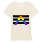 Le t-shirt à la coupe raffinée ALGBT de prideavenue ! conçu pour les Alliés à la communauté LGBTQIAP+ ! vous allez l'adorer, celui-ci est affiché en Couleur Naturel