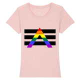 Le t-shirt à la coupe raffinée ALGBT de prideavenue ! conçu pour les Alliés à la communauté LGBTQIAP+ ! vous allez l'adorer, celui-ci est affiché en Rose