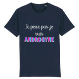 Pour un look classique et intemporel, le t-shirt bleu marine « Je peux pas, je suis Androgyne » est parfait. Sa teinte sobre et chic met en valeur le message inclusif de PrideAvenue.fr avec style et discrétion.