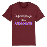 Choisissez l’élégance du bordeaux avec le t-shirt « Je peux pas, je suis Androgyne » de PrideAvenue.fr. Une couleur profonde et raffinée, idéale pour un style affirmé et moderne qui vous ressemble.