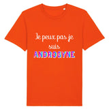 Apportez du pep’s à votre look avec le t-shirt orange « Je peux pas, je suis Androgyne ». Une couleur éclatante pour affirmer votre personnalité, idéale pour les journées ensoleillées et pour afficher fièrement votre identité.