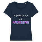 Affirmez votre style avec le t-shirt bleu marine Je peux pas, je suis Androgyne. Une couleur élégante pour une attitude affirmée, parfait pour toutes les occasions.