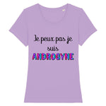 Ajoutez une touche de fraîcheur avec le t-shirt lavande Je peux pas, je suis Androgyne. Une couleur douce et moderne pour un message fort.