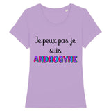 Ajoutez une touche de fraîcheur avec le t-shirt lavande Je peux pas, je suis Androgyne. Une couleur douce et moderne pour un message fort.