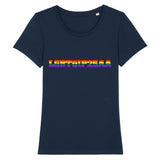 Le t-shirt ultra cool de PrideAvenue qui pousse a la réfléxion de Que veut dire : LGBTQI2SAA ? le voila imprimé sur un t-shirt coupe raffinée de la marque PrideAvenue, le vêtement est de la couleur Bleu Marine