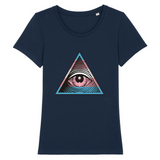 t-shirt LGBT illuminati trans bleu marine