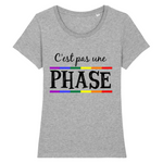 T-shirt LGBT coupe féminine parfait pour le coming-out car il y a écrit "c'est pas une phase" de façon a faire passer le message ! le veêtement est de couleur gris