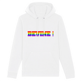 un sweat a capuche LGBT parfait pour vous aidez a faire votre coming out en toute tranquillité. ce sweat est de couleur blanc