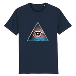 t-shirt LGBT illuminati trans bleu marine
