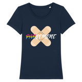 T-shirt LGBT de la marque PrideAvenue.fr avec un jeu-de-mot avec le mot Pansement, celui-ci est relié au Pansexuels de la communauté LGBT. Le vêtement est de couleur bleu marine