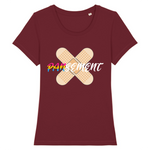 T-shirt LGBT de la marque PrideAvenue.fr avec un jeu-de-mot avec le mot Pansement, celui-ci est relié au Pansexuels de la communauté LGBT. Le vêtement est de couleur bordeaux
