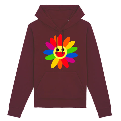 Sweat a capuche lgbt francaix fleure heureuse de prideavenue en rouge