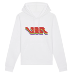 Sweat à capuche retro wizz de la marque pride avenue couleurs arc-en-ciel blanc