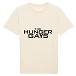 Un tee shirt imprimé en France pour la communauté LGBT. Pour les fan de Hunger Games celui-ci est imprimé avec The Hunger Gays pour la blague. le vêtement est coupe mixte et de couleur naturel coton pour encore plus de classe
