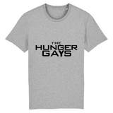 Un tee shirt imprimé en France pour la communauté LGBT. Pour les fan de Hunger Games celui-ci est imprimé avec The Hunger Gays pour la blague. le vêtement est coupe mixte et de couleur gris de ouf
