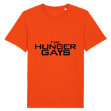 Un tee shirt imprimé en France pour la communauté LGBT. Pour les fan de Hunger Games celui-ci est imprimé avec The Hunger Gays pour la blague. le vêtement est coupe mixte et de couleur orange mandarine