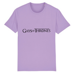 le tee shirt parfait pour ceux qui aime la série GOT pour game of thrones ! ce vêtement est fun car il y est écrit : GAY of thrones ! pour la blague ! le vêtement est de couleur lavande