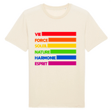 Stanley/Stella Creator - DTG - T-shirt LGBT Vie, Force, Soleil, Nature, Harmonie, Esprit | PrideAvenue