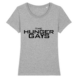 T-shirt LGBT the hunger gays avec l'écriture des films the hunger games ! le vêtement est de couleur gris