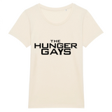 T-shirt LGBT the hunger gays avec l'écriture des films the hunger games ! le vêtement est de couleur coton naturel