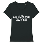 T-shirt LGBT the hunger gays avec l'écriture des films the hunger games ! le vêtement est de couleur noir profond