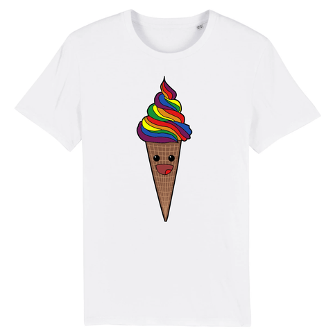 T-shirt “Cornet de Glace" en Arc-en-ciel