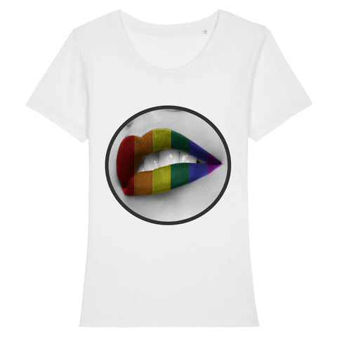 T-shirt “Lèvres" couleurs de l'Arc-En-Ciel