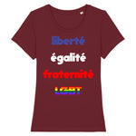 T-shirt “Liberté, Égalité, Fraternité, LGBT” en Arc-en-ciel