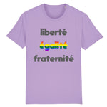 T-shirt "Liberté, Égalité, Fraternité" en Arc-en-ciel