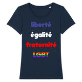 T-shirt “Liberté, Égalité, Fraternité, LGBT” en Arc-en-ciel