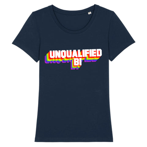 Tee-shirt-de-prideavenue-avec-ecrit-unqualified-bi-de-couleur-bleu-marine